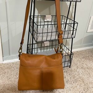 Margot New York Double Zip Leather Hobo Shoulder Bag